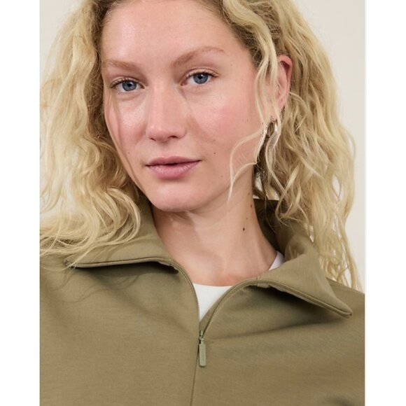 Athleta S Allure 1/4 Zip Sweatshirt Small Olive Branch Green - Picture 3 of 6